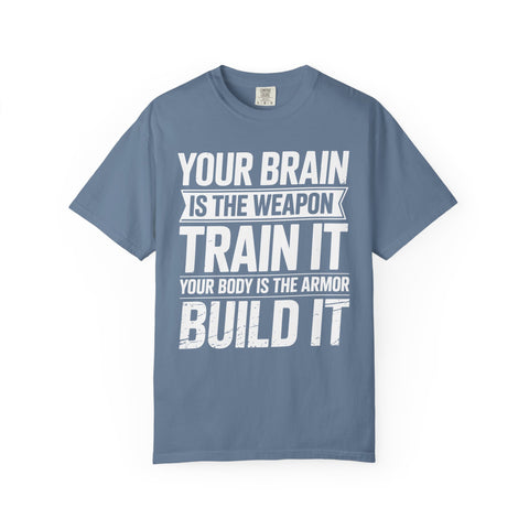 Train Your Mind Build Your Body Shirt, Motivational Fitness Tee