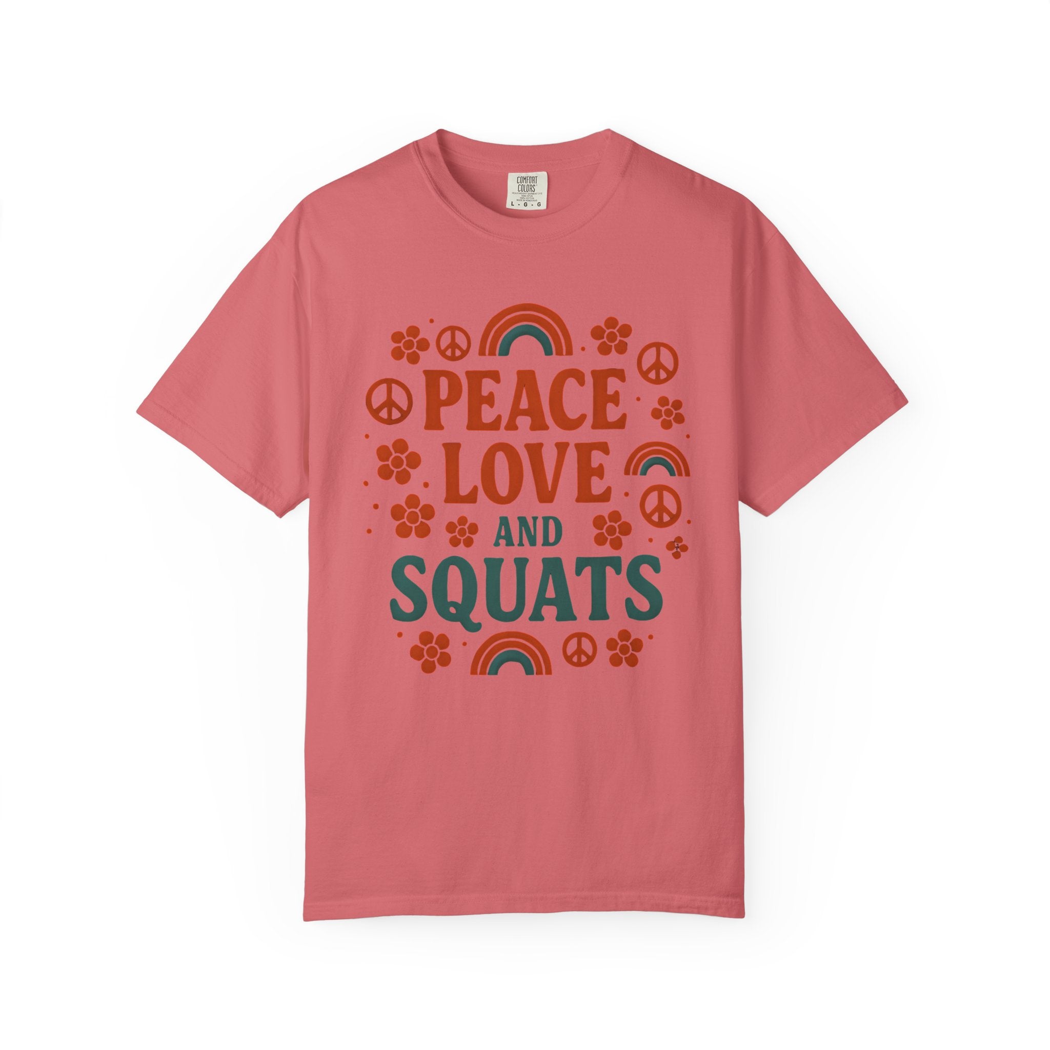 Peace Love & Squats Gym Shirt, Vintage Style Workout Tee-T-Shirt-Gym Classics