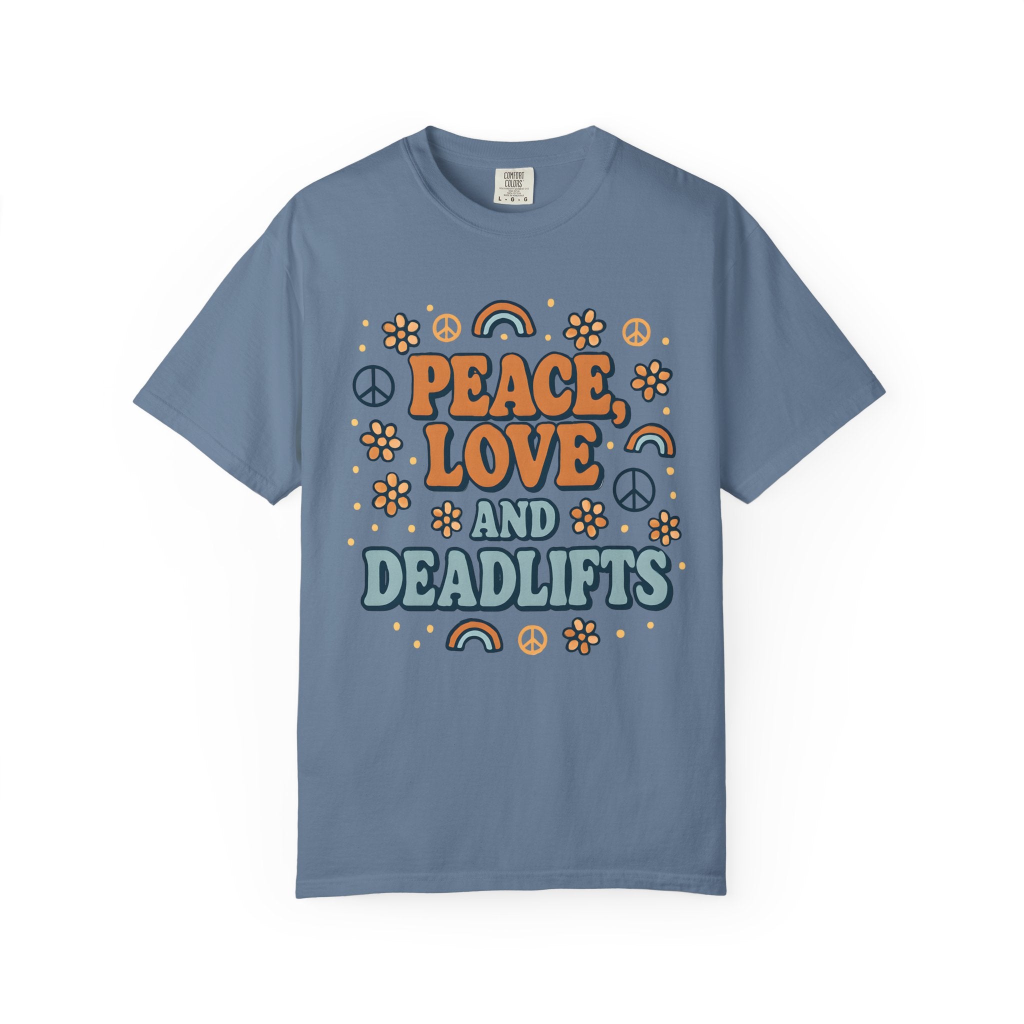 Peace Love Deadlifts Gym Shirt, Vintage Style Workout Tee-T-Shirt-Gym Classics