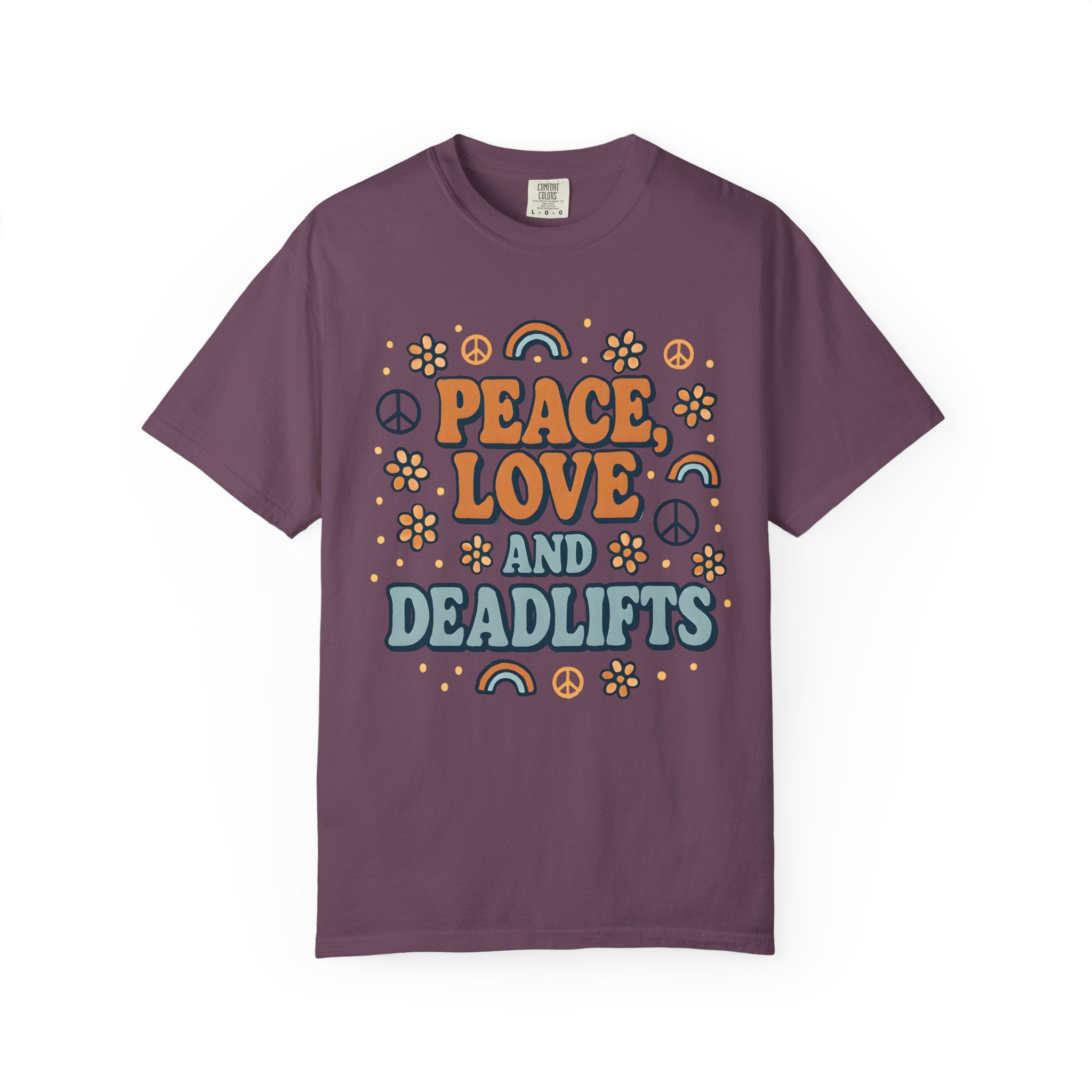 Peace Love Deadlifts Gym Shirt, Vintage Style Workout Tee-T-Shirt-Gym Classics