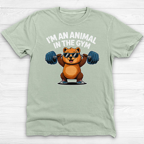 Cute Bear Gym Shirt, Funny Animal Workout Tee or Pump Cover