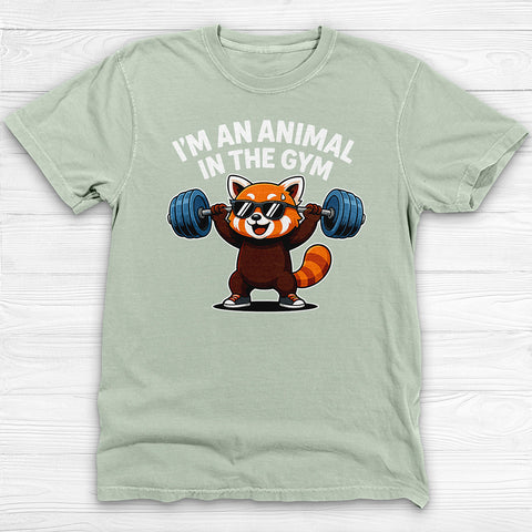 Cute Red Panda Gym Shirt, Funny Animal Workout Tee or Pump Cover