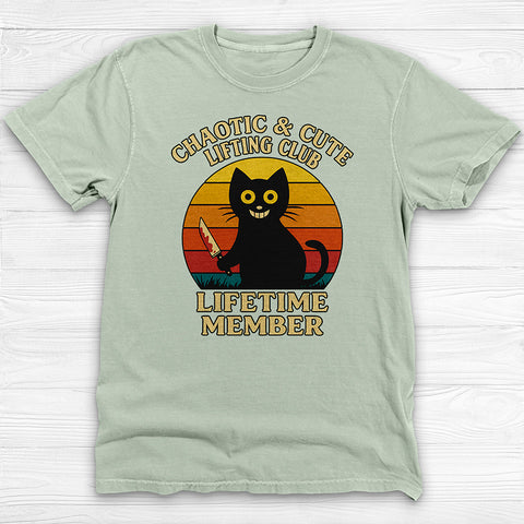Chaotic & Cute Lifting Club Gym T-shirt, Cat lovers gift, Workout apparel,  Fun gym wear