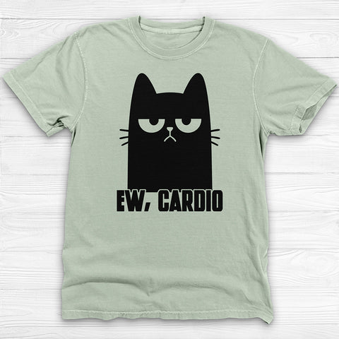 Ew, Cardio Funny Cat Hates Cardio Gym T-Shirt And Pump Cover