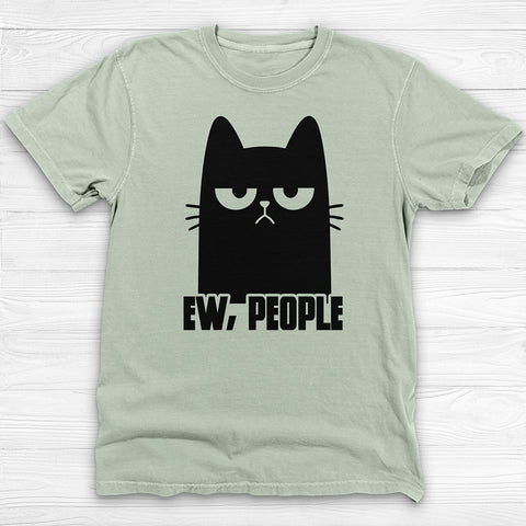 Ew, People Anti-Social Cat Gym T-Shirt, Funny Workout And Life Tee