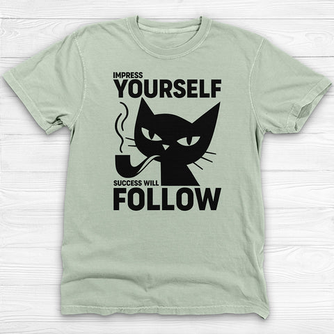 Success Will Follow Gym Tee, Cat-Themed Motivational Shirt