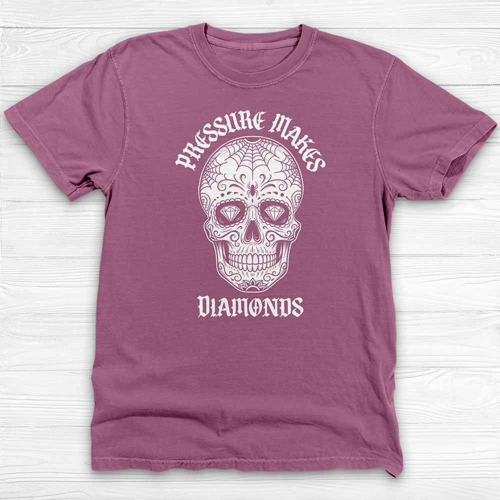 Pressure Makes Diamonds, Skull Gym Motivation Tee or Pump Cover
