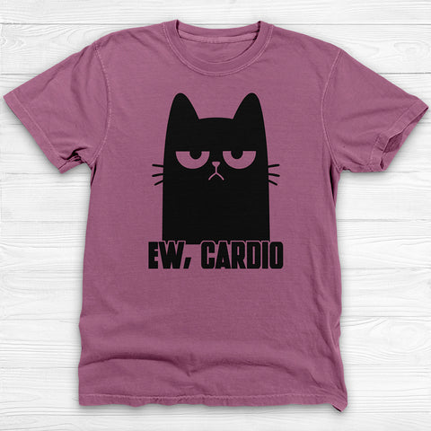 Ew, Cardio Funny Cat Hates Cardio Gym T-Shirt And Pump Cover