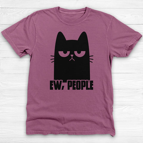 Ew, People Anti-Social Cat Gym T-Shirt, Funny Workout And Life Tee