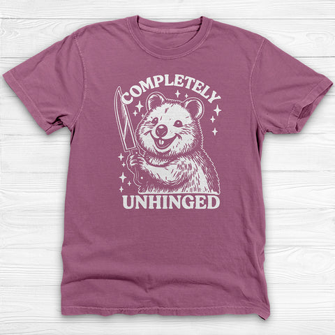 Completely Unhinged Gym Tee, Funny Animal Shirt