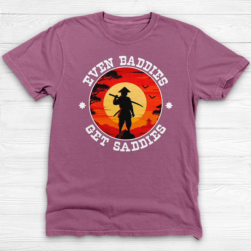 Even Baddies Get Saddies Samurai Unisex Graphic Tee, Mental Health Design
