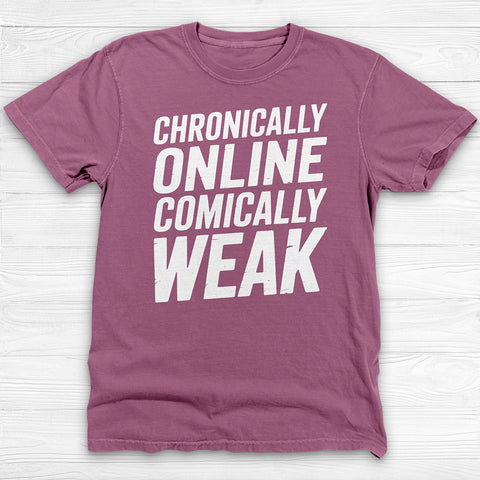 Chronically Online Comically Weak Shirt, Funny Gamer Meme Gym Tee