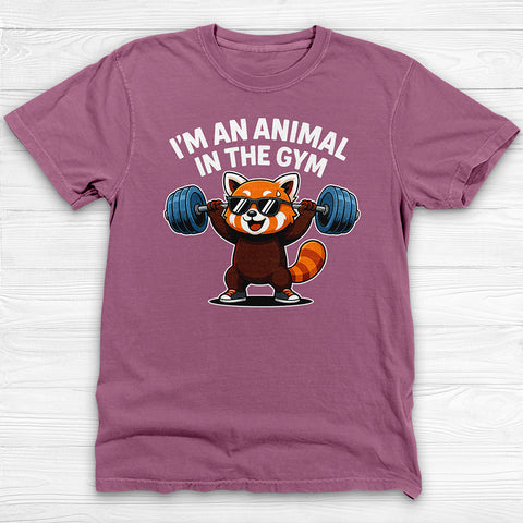Cute Red Panda Gym Shirt, Funny Animal Workout Tee or Pump Cover