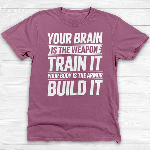 Train Your Mind Build Your Body Shirt, Motivational Fitness Tee