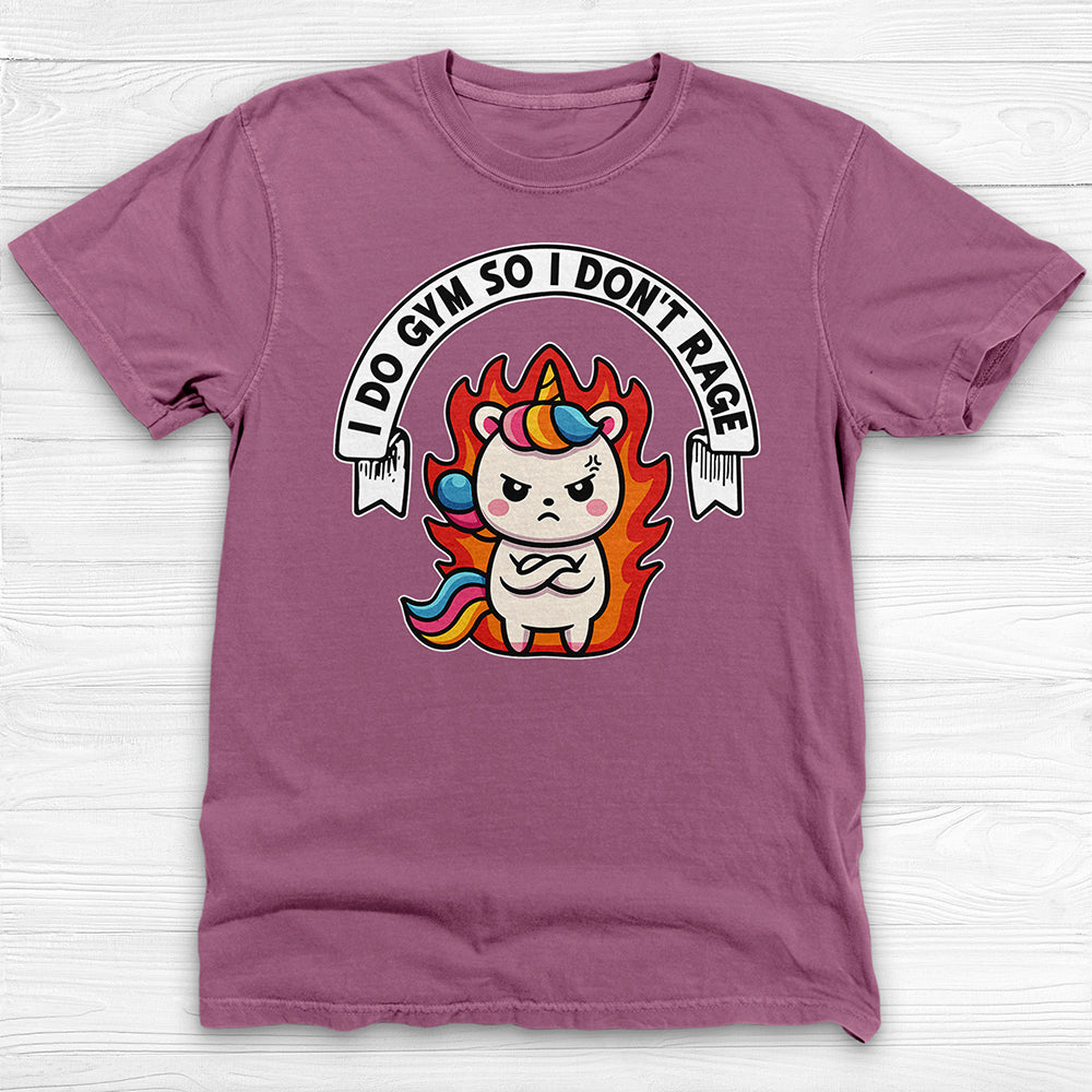 Funny Gym T-Shirt for Unicorn Lovers, I Do Gym So I Don't Rage-T-Shirt-Gym Classics