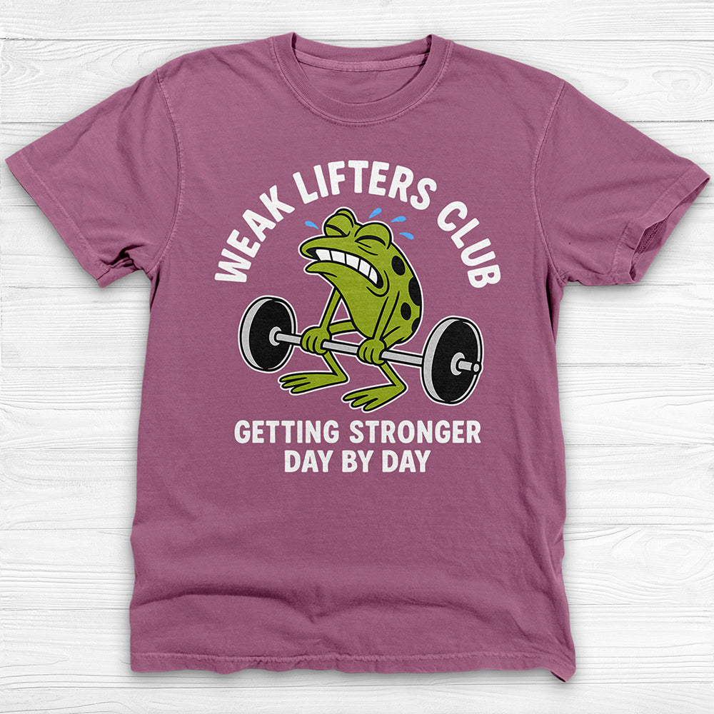 Weak Lifters Club Funny Frog Gym Shirt, Workout Humor Tee for Gym Lovers-T-Shirt-Gym Classics