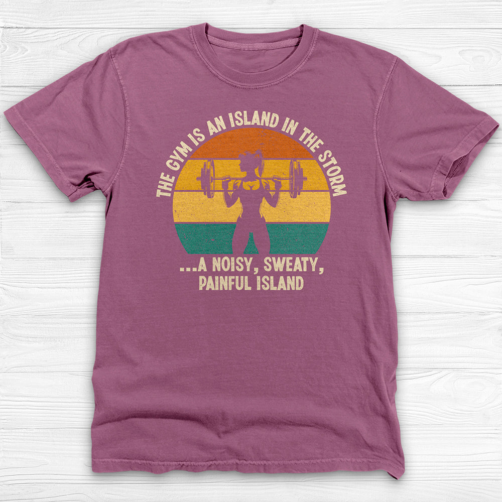 The Gym Is An Island In The Storm Workout Tee or Pump Cover-T-Shirt-Gym Classics