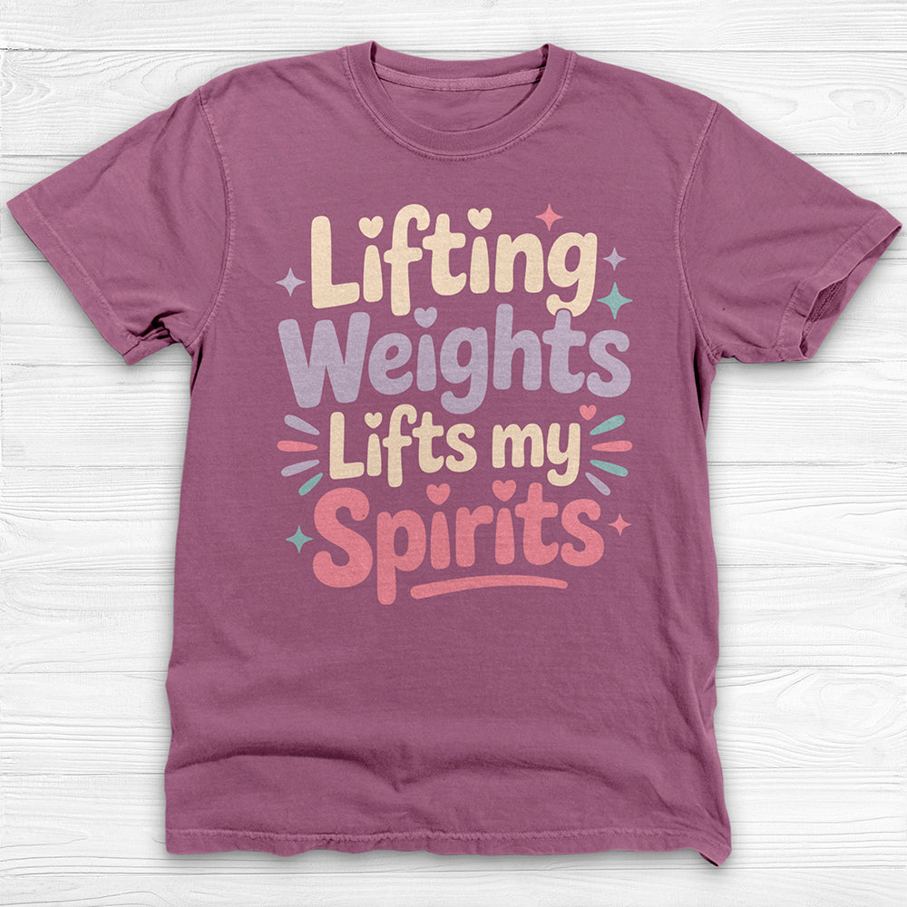 Lifting Weights, Lifting Spirits Women's Gym Tee, Positive Vibes Fitness Shirt-T-Shirt-Gym Classics