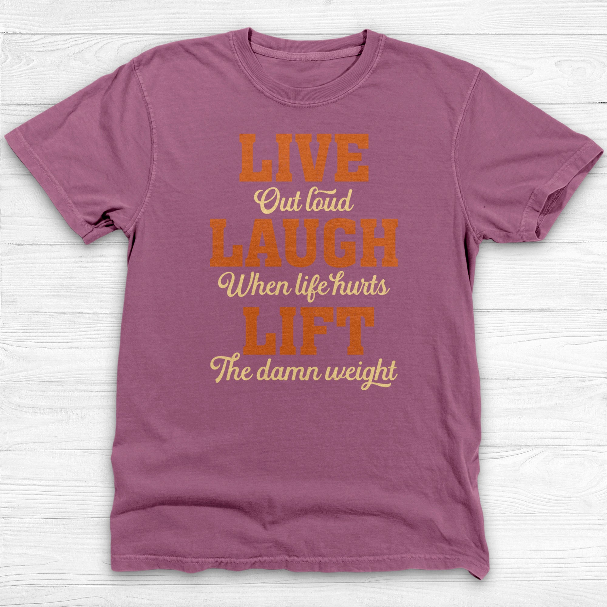 Live Laugh Lift Motivational Gym T-Shirt, Fitness Workout Tee-T-Shirt-Gym Classics