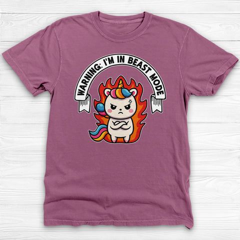 Warning Unicorn In Beast Mode Funny Unisex Gym Shirt Or Pump Cover