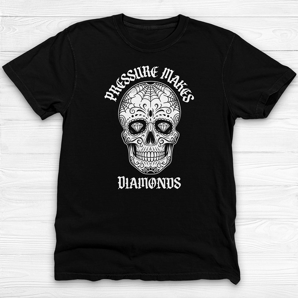 Pressure Makes Diamonds, Skull Gym Motivation Tee or Pump Cover
