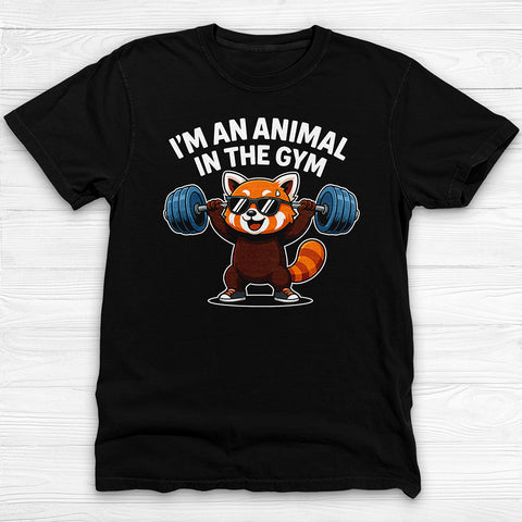 Cute Red Panda Gym Shirt, Funny Animal Workout Tee or Pump Cover