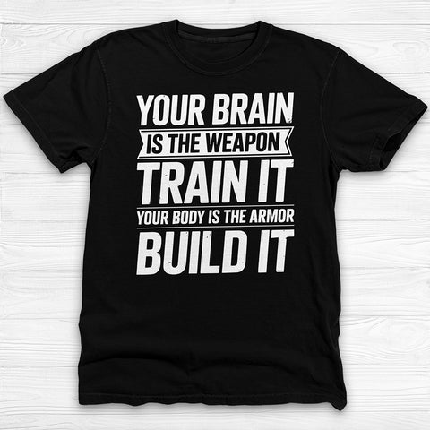 Train Your Mind Build Your Body Shirt, Motivational Fitness Tee