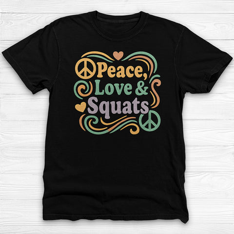 Peace, Love & Squats Unisex Garment-Dyed Gym T-shirt