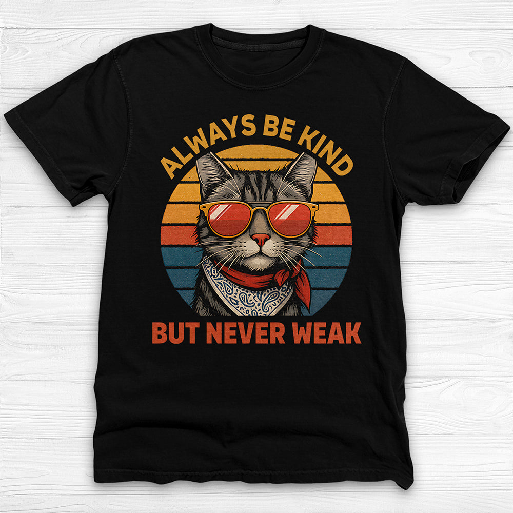 Be Kind But Never Weak Cool Cat Gym Shirt Or Pump Cover-T-Shirt-Gym Classics