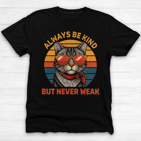 Be Kind But Never Weak Cool Cat Gym Shirt Or Pump Cover