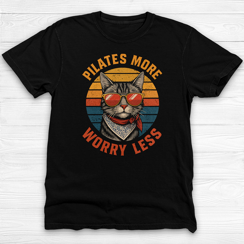 Pilates Cat T-Shirt, Cute Fitness Tee for Pilates Lovers-T-Shirt-Gym Classics