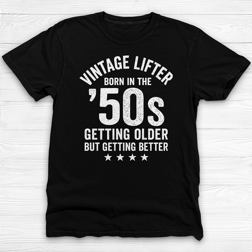 Vintage Lifter Born In The 1950s, Gift For Old School Trainers-T-Shirt-Gym Classics