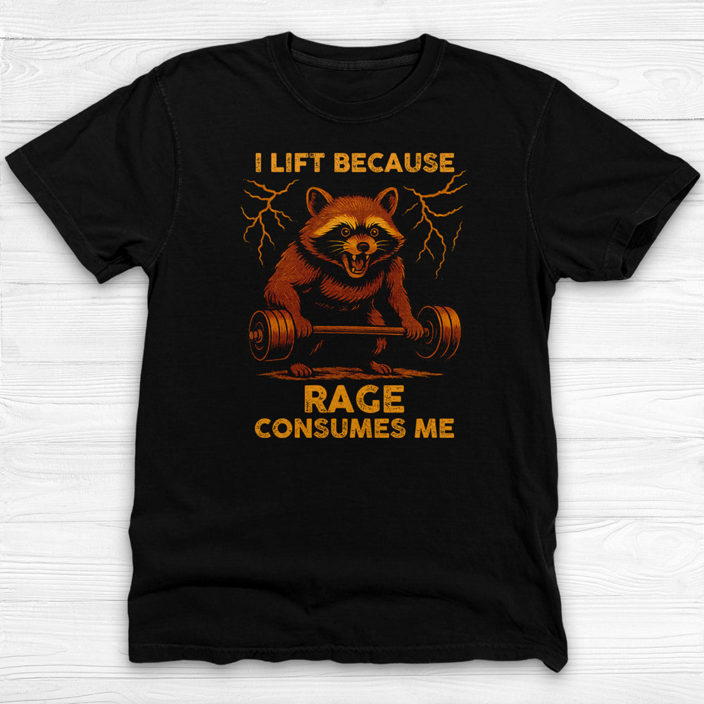Rage Lifting Raccoon Tee, Funny Fitness Gym Apparel-T-Shirt-Gym Classics