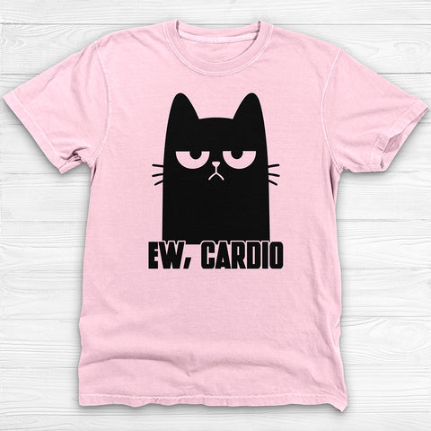 Ew, Cardio Funny Cat Hates Cardio Gym T-Shirt And Pump Cover