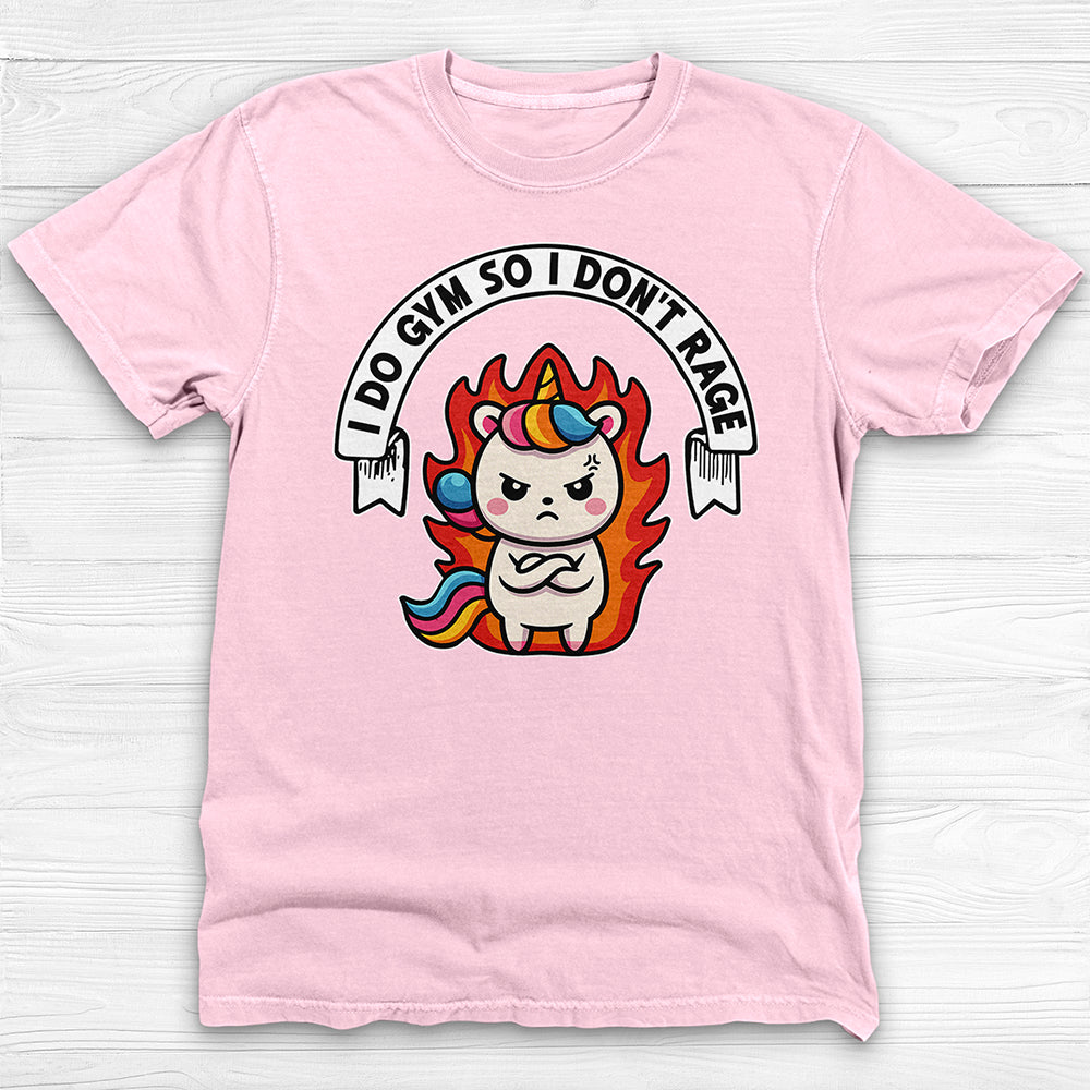 Funny Gym T-Shirt for Unicorn Lovers, I Do Gym So I Don't Rage-T-Shirt-Gym Classics
