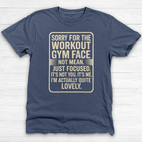 Funny Gym Face Workout Shirt, Women’s Motivational Fitness Tee