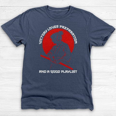 Victory Loves Preparation Samurai Shirt, Warrior Discipline Gym Tee