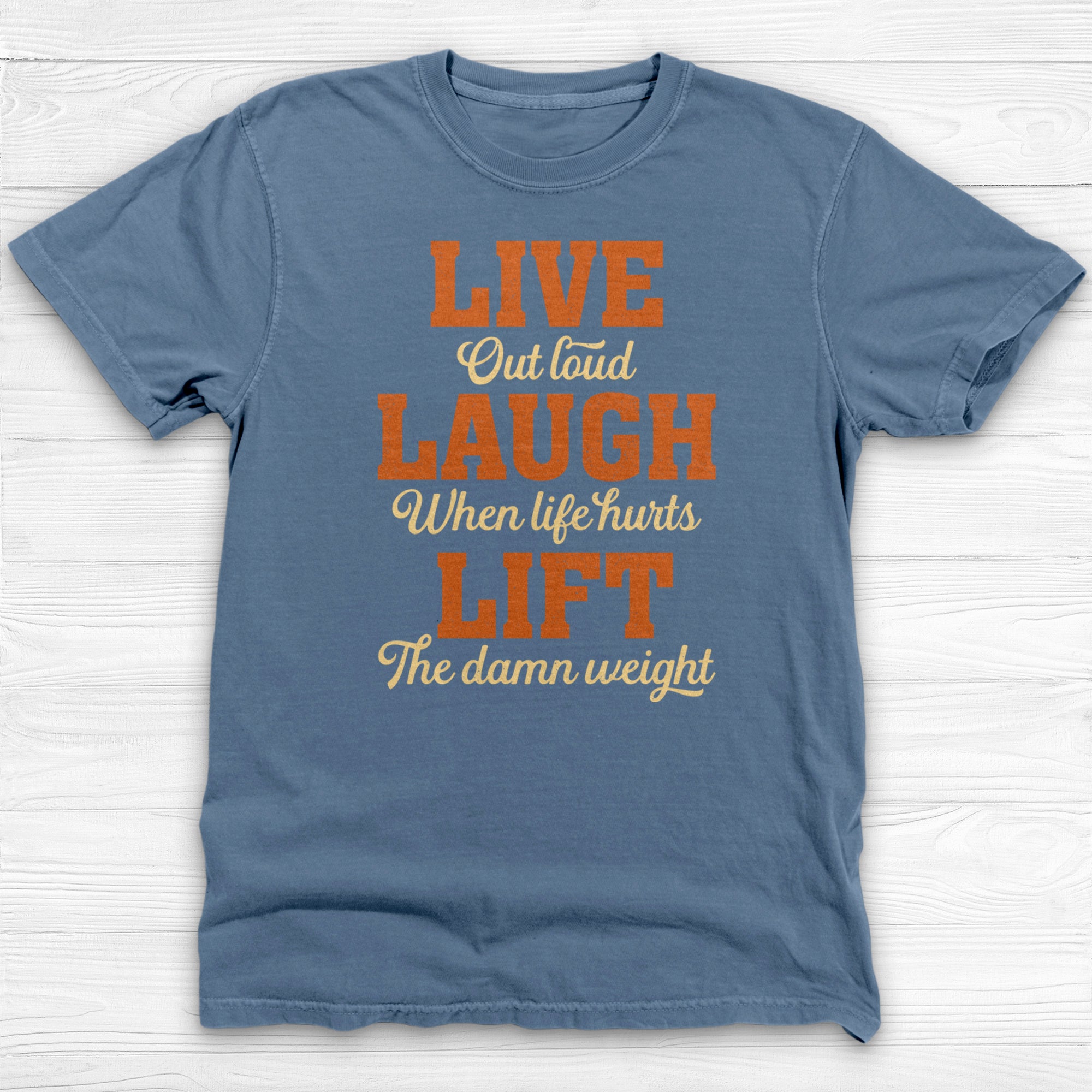 Live Laugh Lift Motivational Gym T-Shirt, Fitness Workout Tee-T-Shirt-Gym Classics