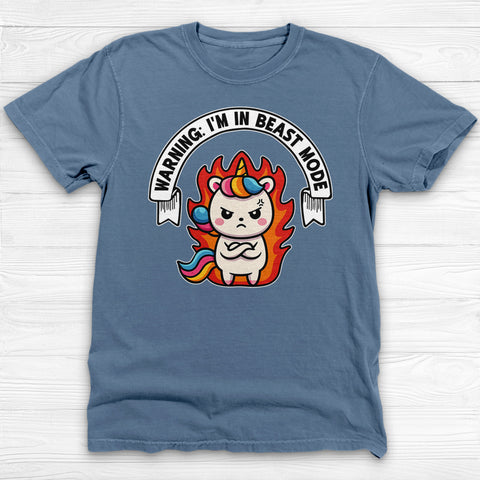 Warning Unicorn In Beast Mode Funny Unisex Gym Shirt Or Pump Cover