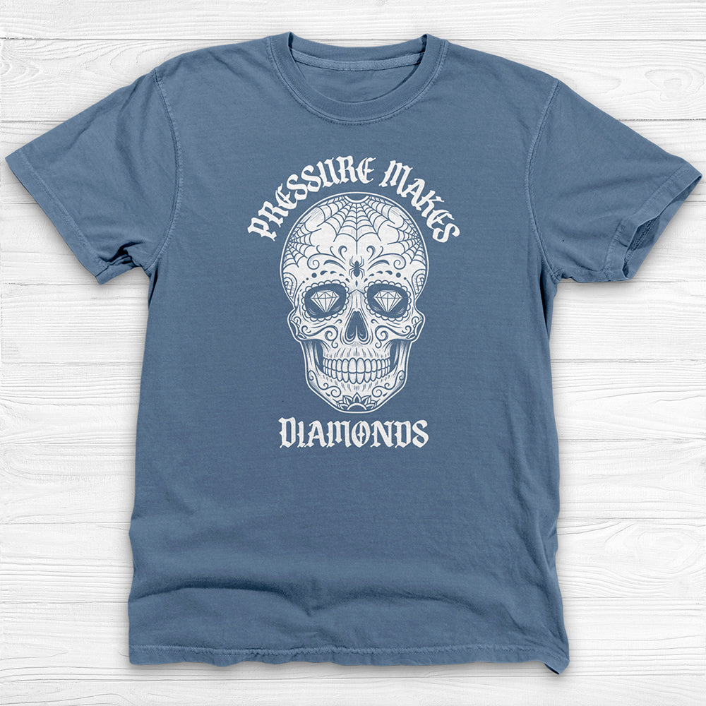 Pressure Makes Diamonds, Skull Gym Motivation Tee or Pump Cover