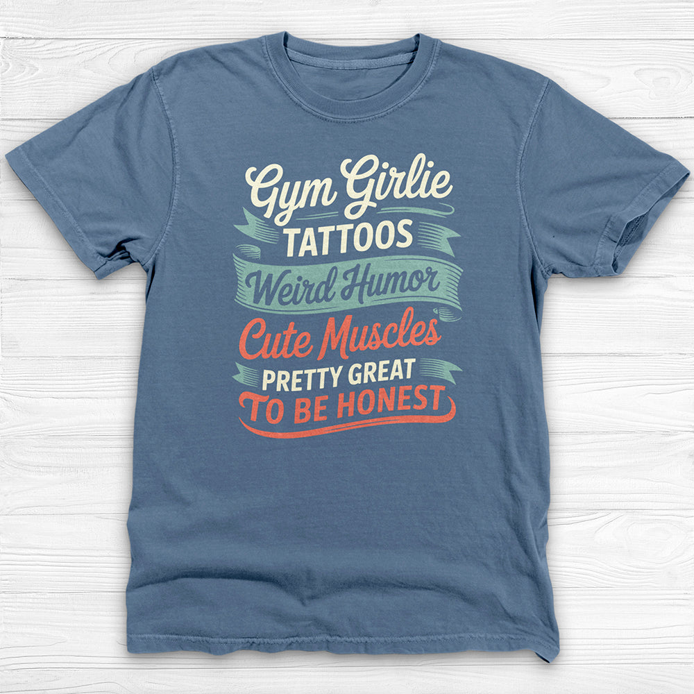 Gym Girlie Tattoos Cute Muscles Funny Gym Shirt