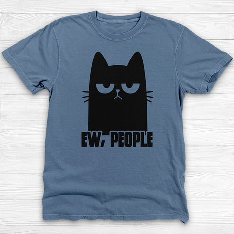 Ew, People Anti-Social Cat Gym T-Shirt, Funny Workout And Life Tee