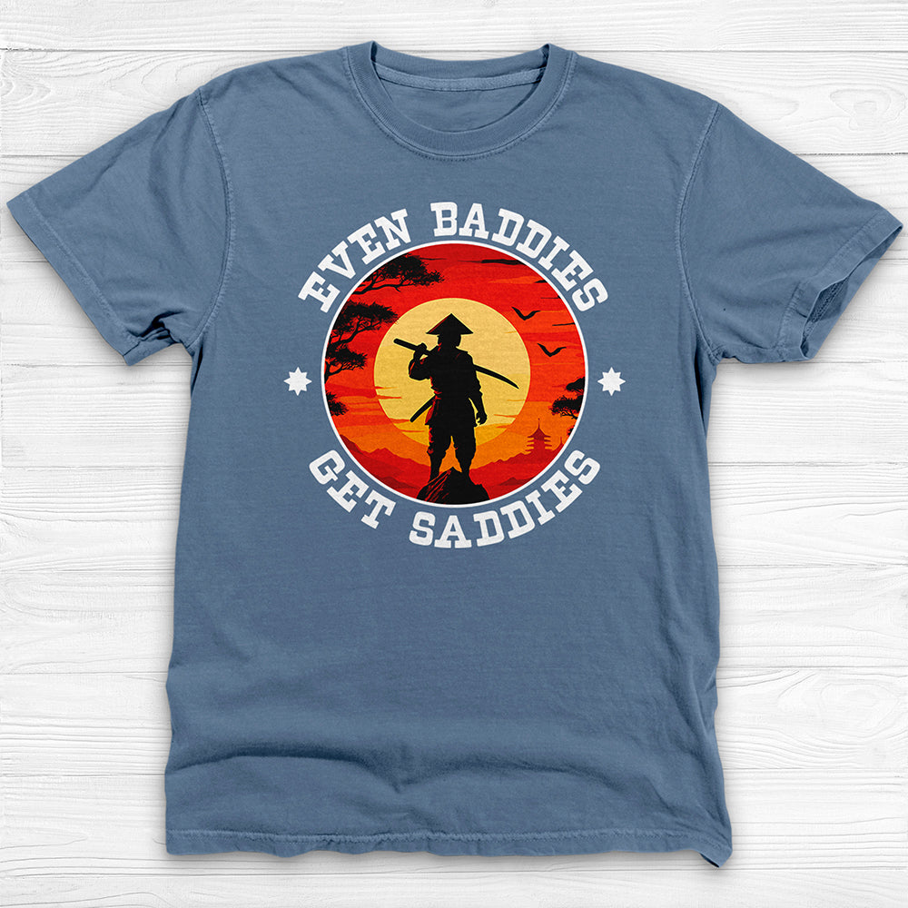 Even Baddies Get Saddies Samurai Unisex Graphic Tee, Mental Health Design