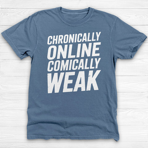Chronically Online Comically Weak Shirt, Funny Gamer Meme Gym Tee