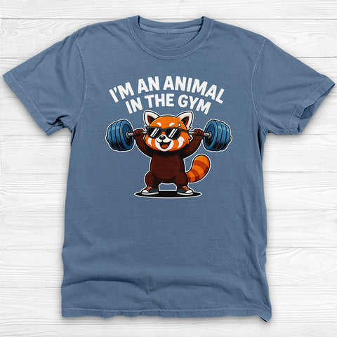 Cute Red Panda Gym Shirt, Funny Animal Workout Tee or Pump Cover