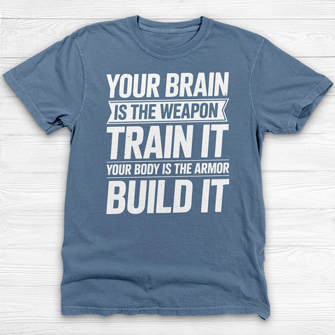 Train Your Mind Build Your Body Shirt, Motivational Fitness Tee