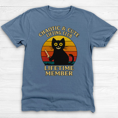 Chaotic & Cute Lifting Club Gym T-shirt, Cat lovers gift, Workout apparel,  Fun gym wear