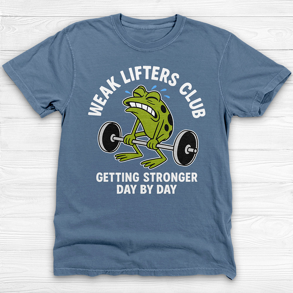 Weak Lifters Club Funny Frog Gym Shirt, Workout Humor Tee for Gym Lovers-T-Shirt-Gym Classics