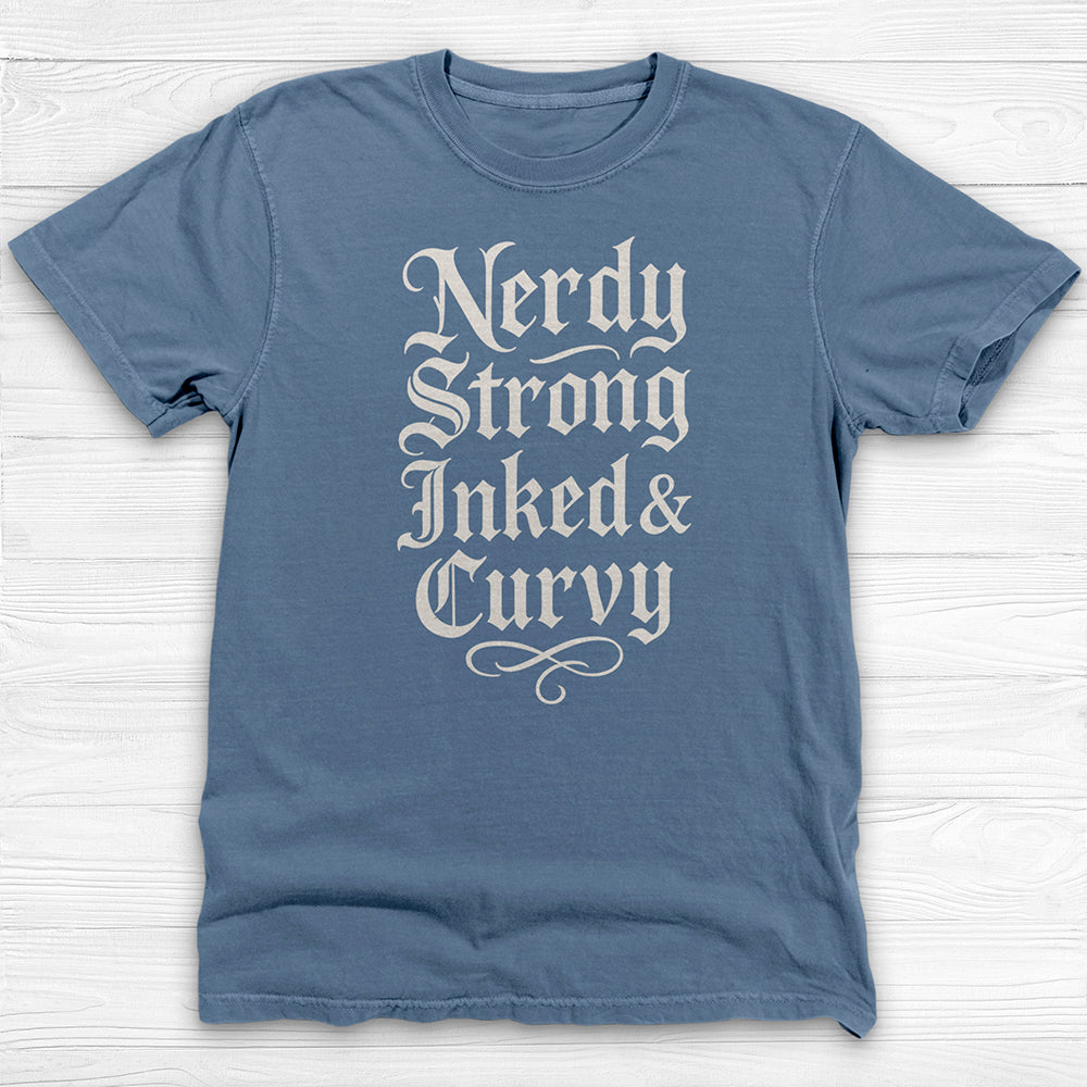 Strong Inked Curvy Nerdy – Bold Gym Shirt for Bold Women-T-Shirt-Gym Classics