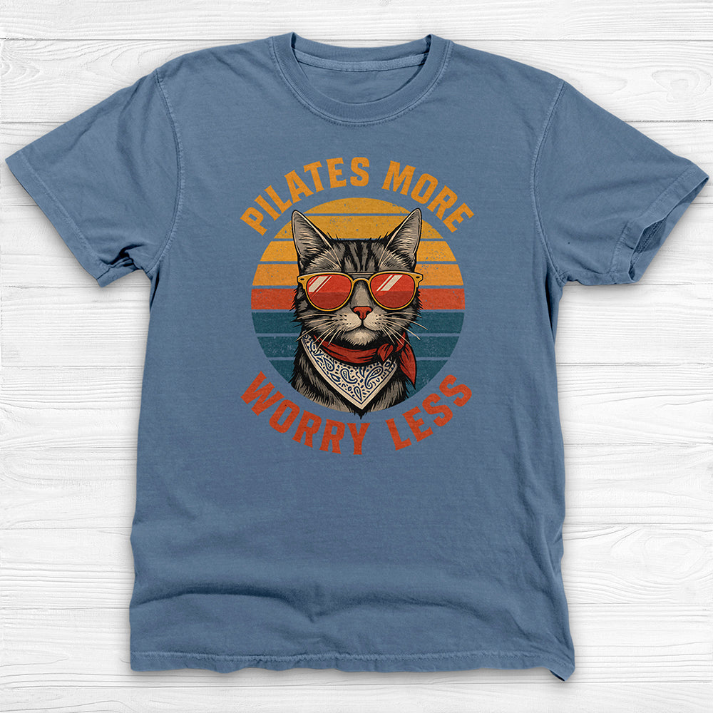 Pilates Cat T-Shirt, Cute Fitness Tee for Pilates Lovers-T-Shirt-Gym Classics